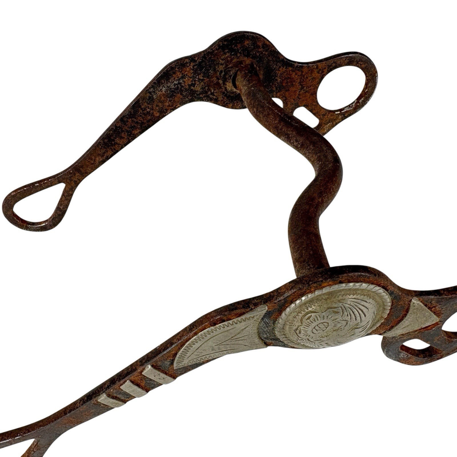 Engraved Silver Horse Show Bit Antique Vintage Western Decorative