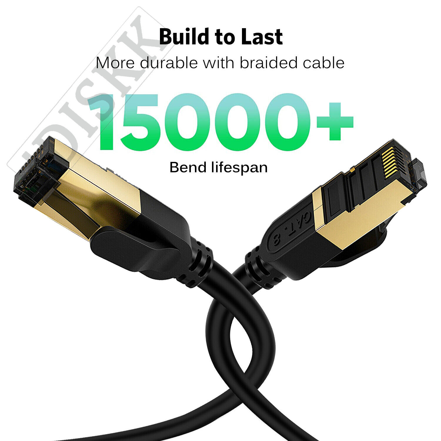 Cat 8 RJ45 Ethernet Cable Super Speed 40Gbps Patch LAN Network Gold Plated Lot