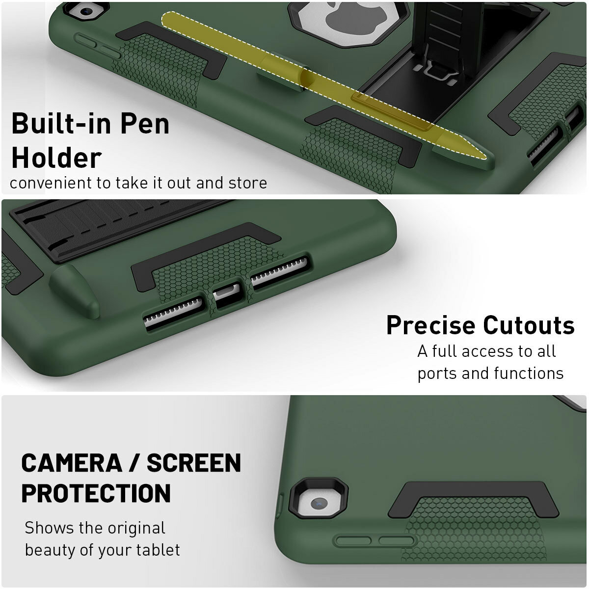 iPad 9th/8th/7th Generation Case 10.2" Shockproof Heavy Duty Rugged Stand Cover