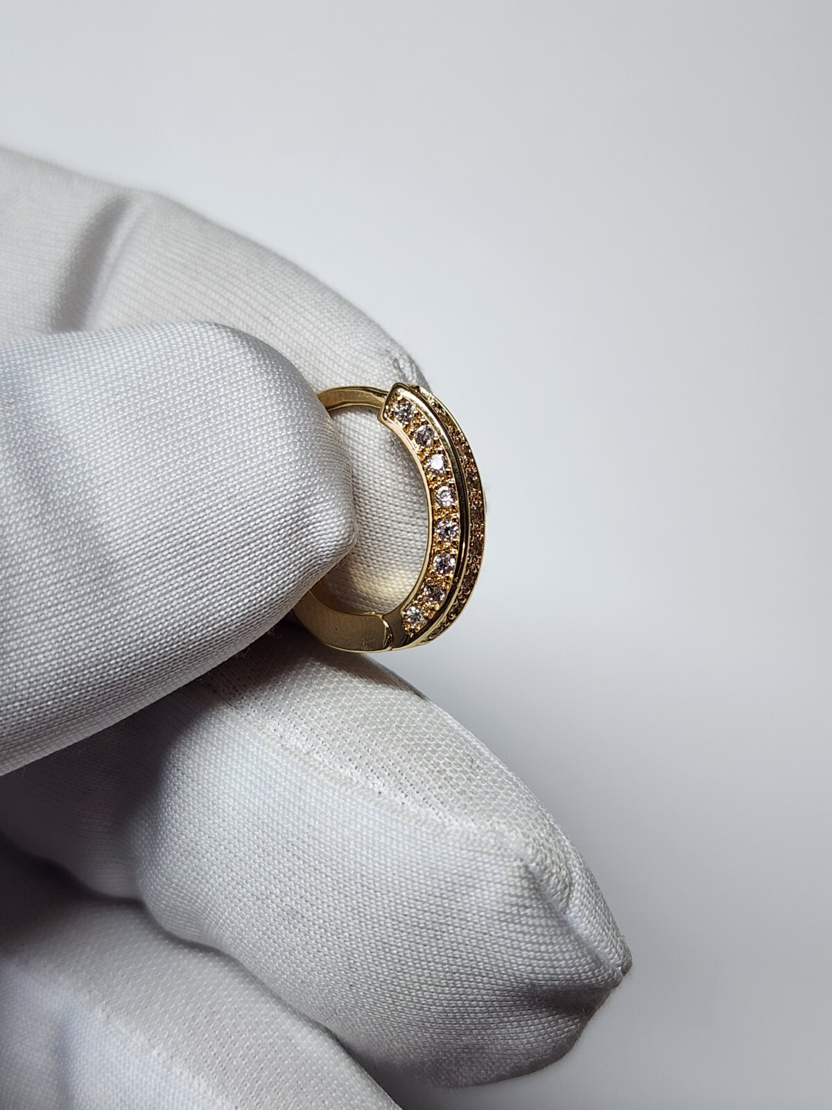 Gold, Silver Plated Hoop Earrings With Cubic Zirconia Unisex Hip Hop Jewelry