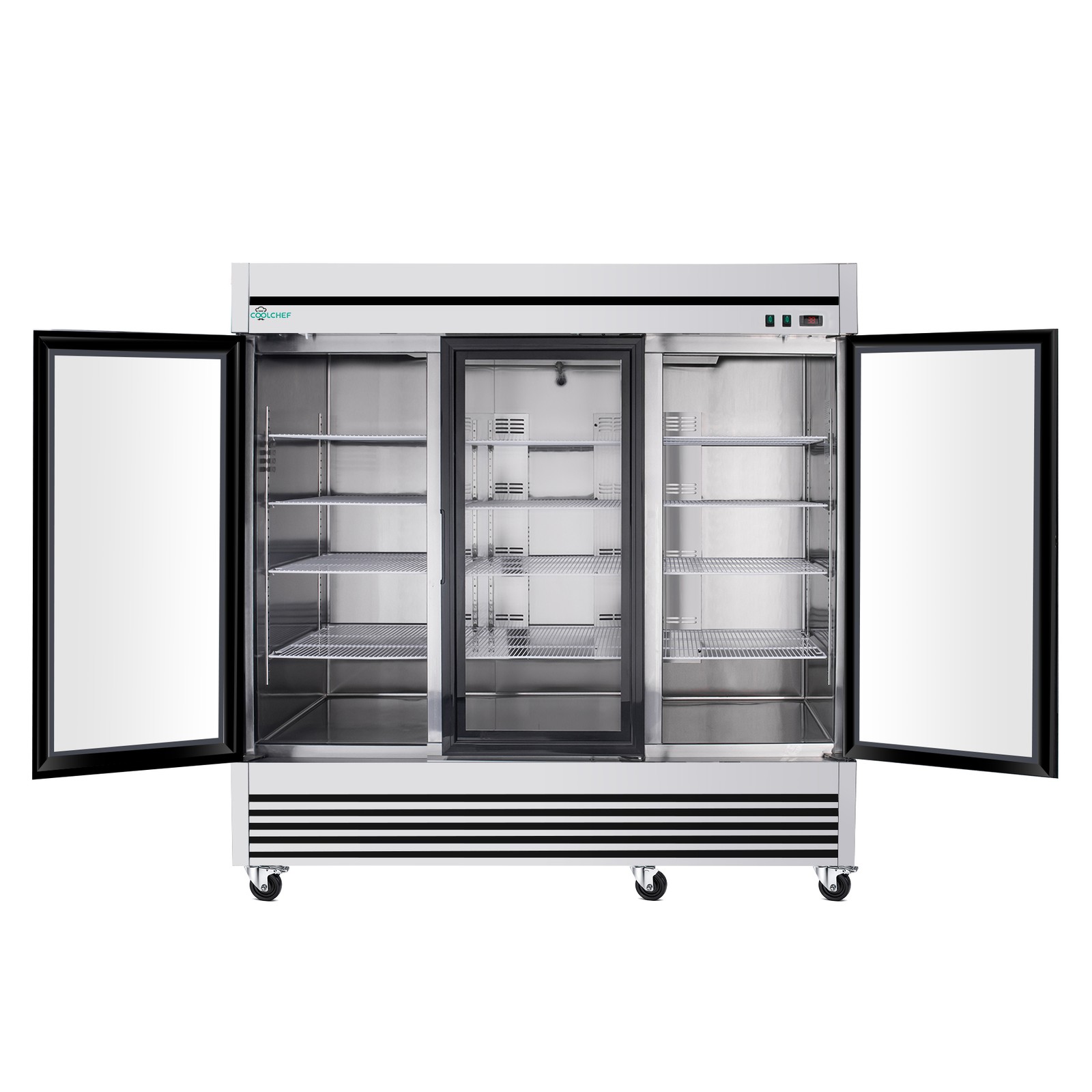72 Cu. Ft Commercial Glass Door Refrigerator Triple-Door Merchandiser Cooler
