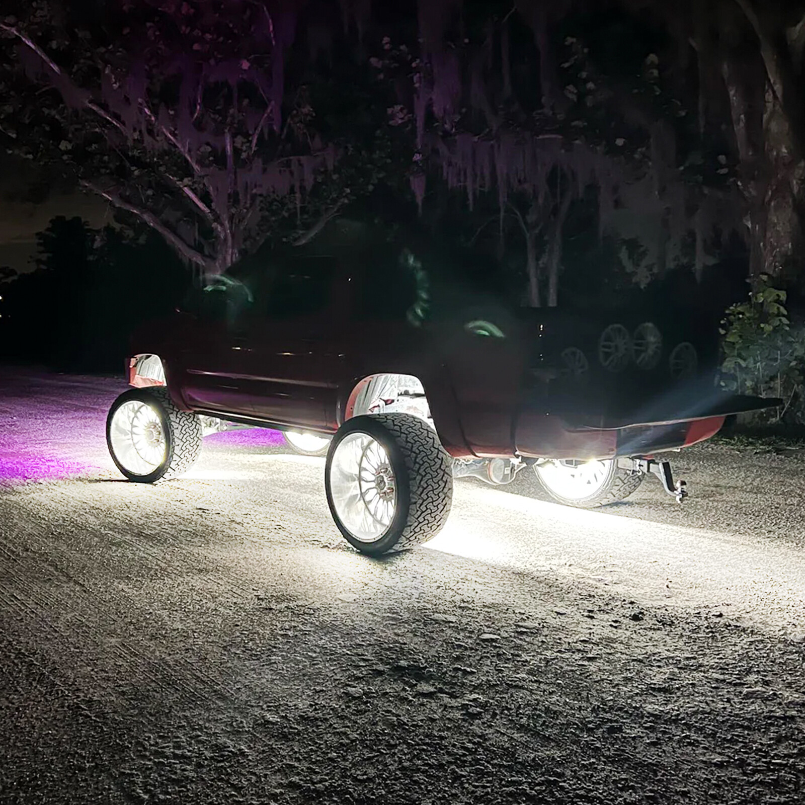 4Pcs 300W 17" Inch 5-Row Pure White LED Wheel Lights Car Rim Lights Ultra-Bright