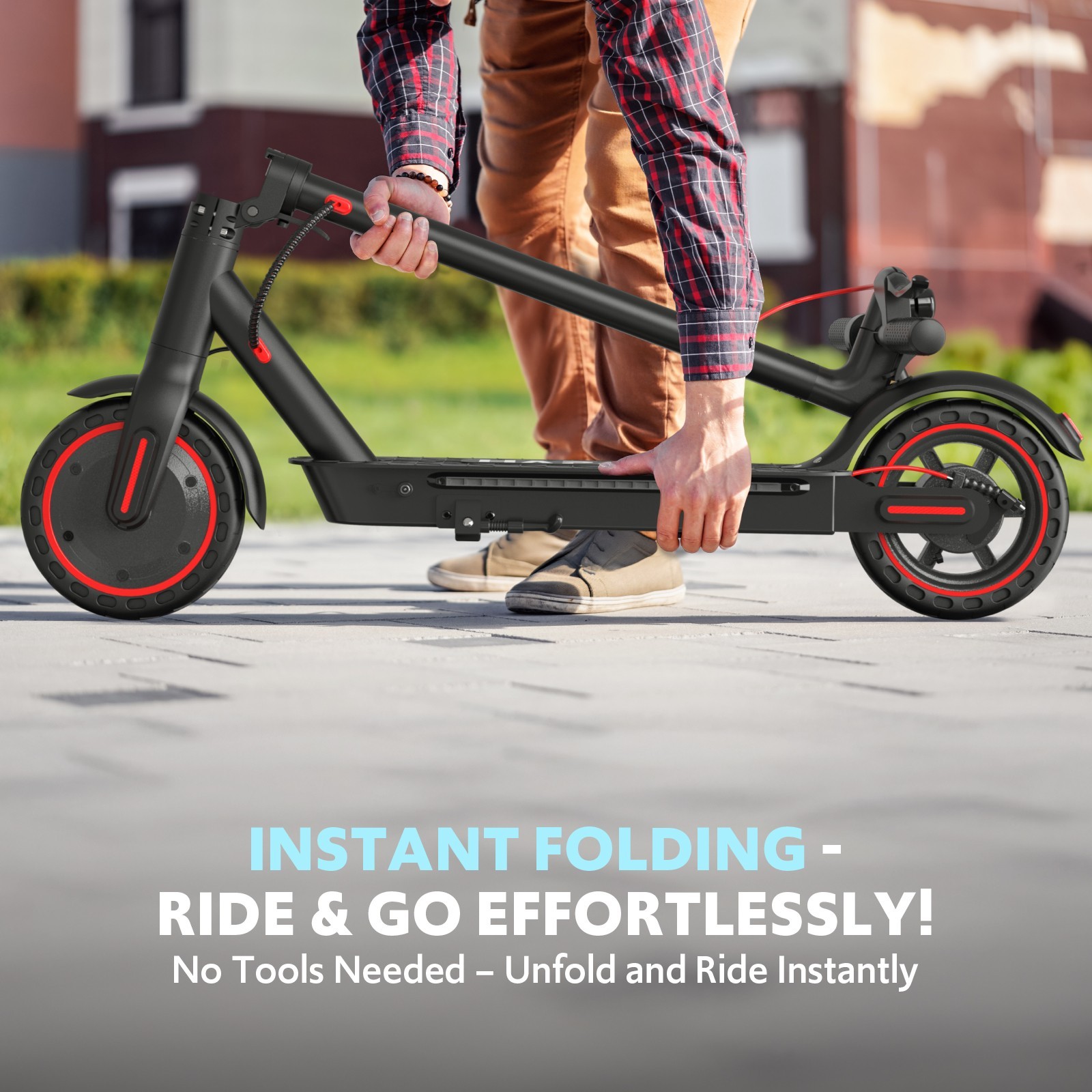 Electric Scooter Adults, Up to 21 MPH, Folding E-Scooter Built-in Side Lights