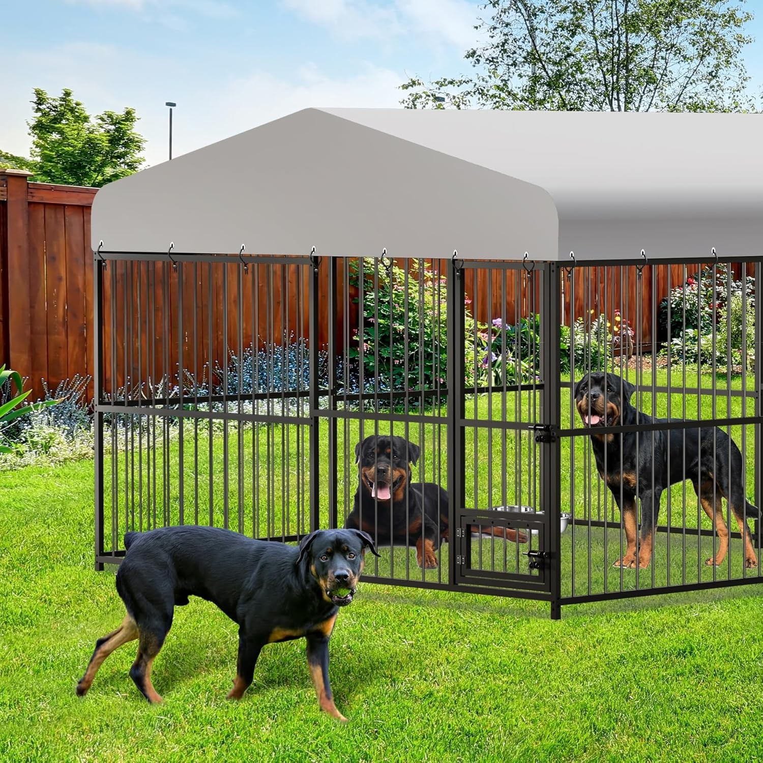 Heavy Duty Dog Kennel Pet Metal Playpen Large Animal Cage Outdoor 10x10x6FT