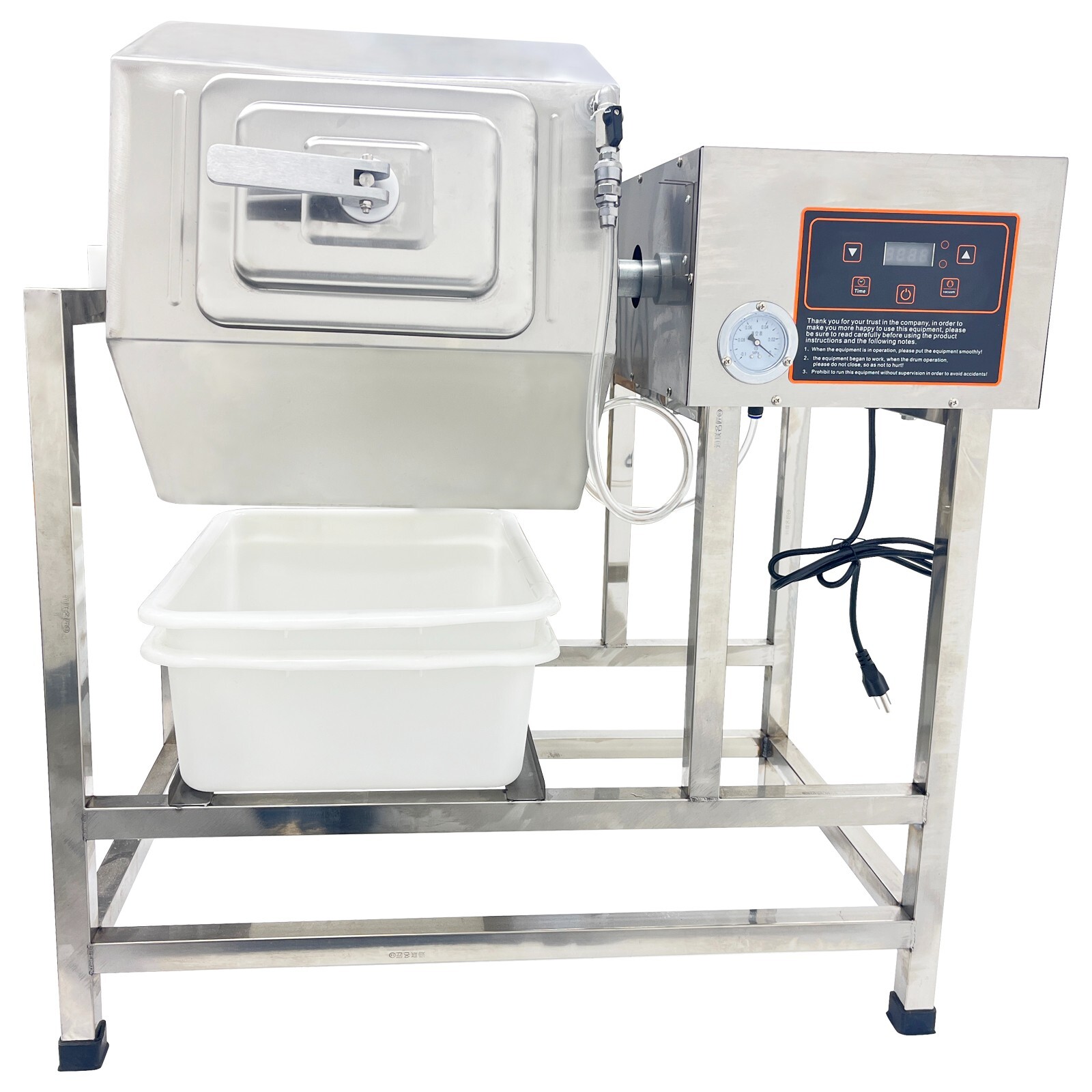 104 LBS Vacuum Pump Meat Food Tumbler Mixer Curing Rolling Kneading Machine 110V