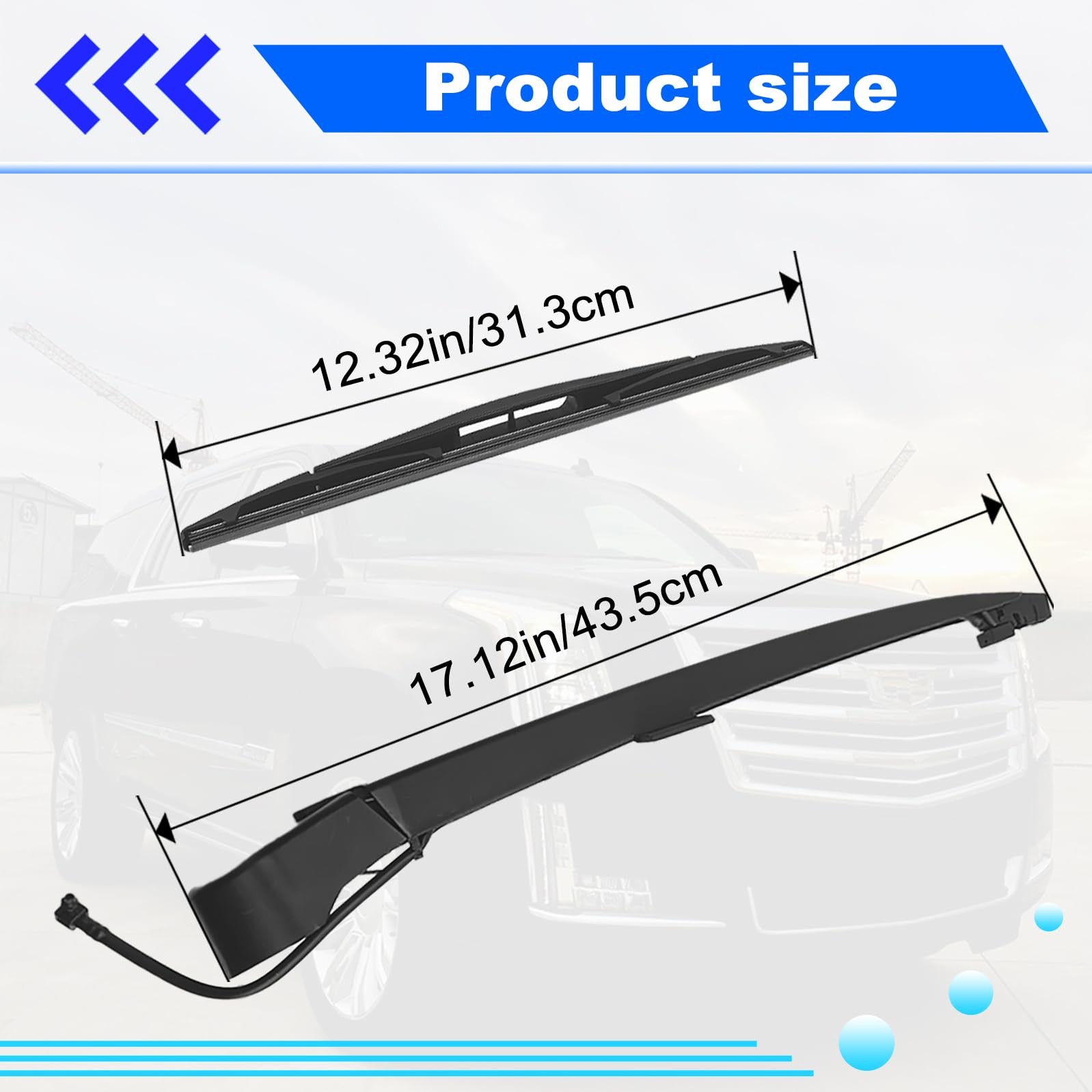 15277756 Rear Window Wiper Arm Blade Set Replacement for Cadillac Escalade,chevy