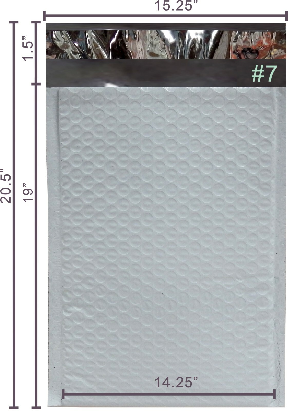 Yens® 50 #7 14.25x20 Poly Bubble Padded Envelopes Mailers Inner 14.25x19