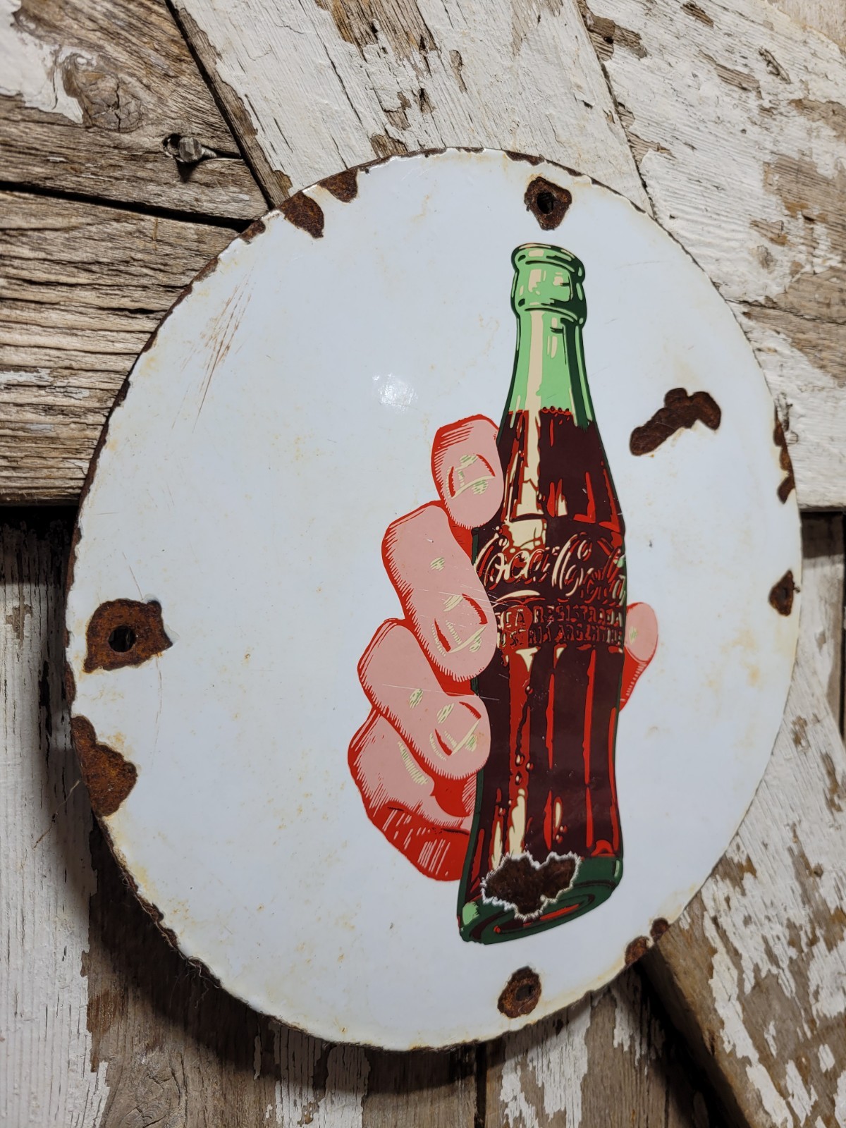 VINTAGE COKE PORCELAIN SIGN COCA COLA CARBONATED SODA BEVERAGE RESTAURANT DRINK