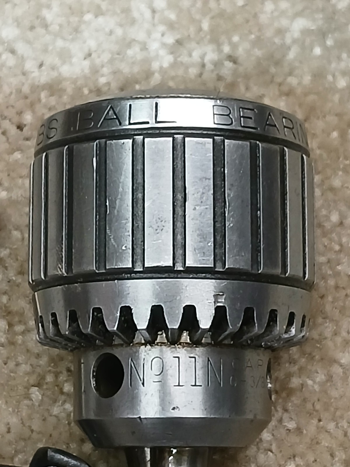 JACOBS 11N BALL BEARING SUPER DRILL CHUCK 0-3/8" 0-10mm CAP JACOBS TAPER #2 JT2