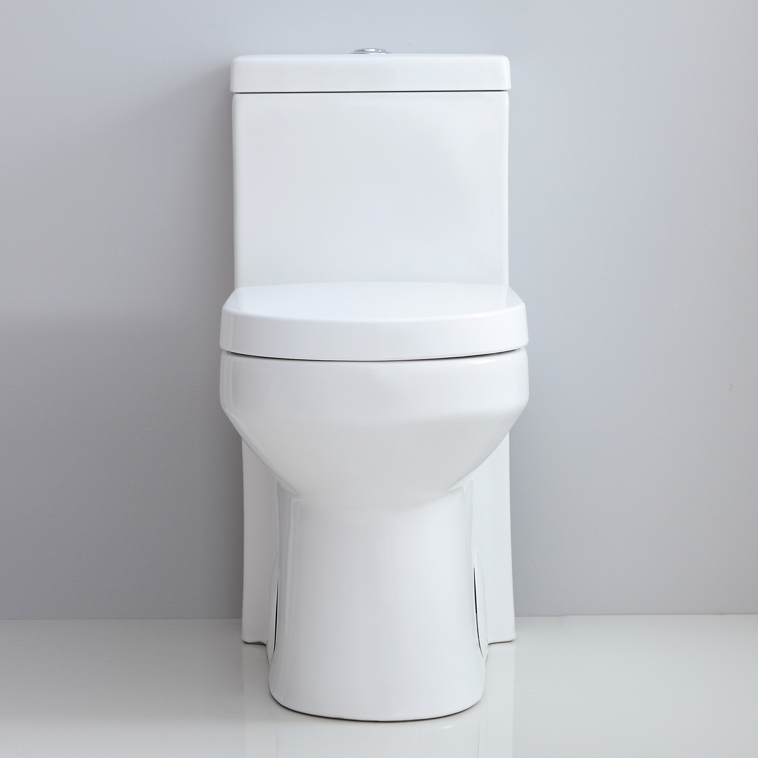 HOROW Modern Small Toilet One Piece Toilet White Dual Flush w/ Soft Close Seat
