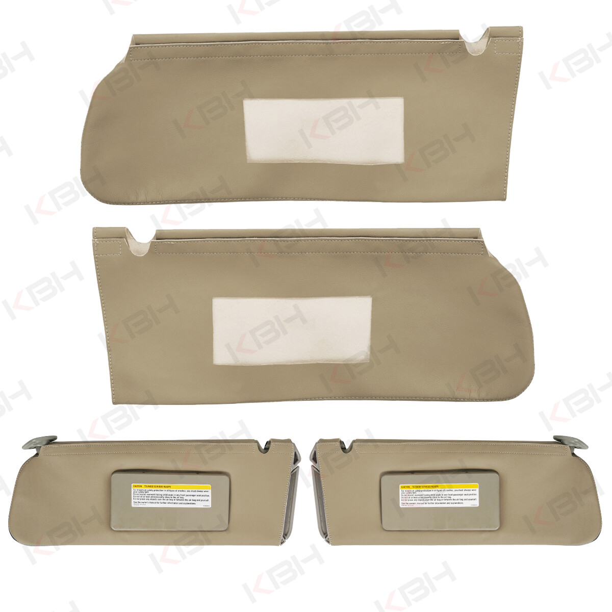 2pcs Fits 1995-1999 Tahoe Suburban Yukon Sun Visor Leather Cover Trim Beige KBH