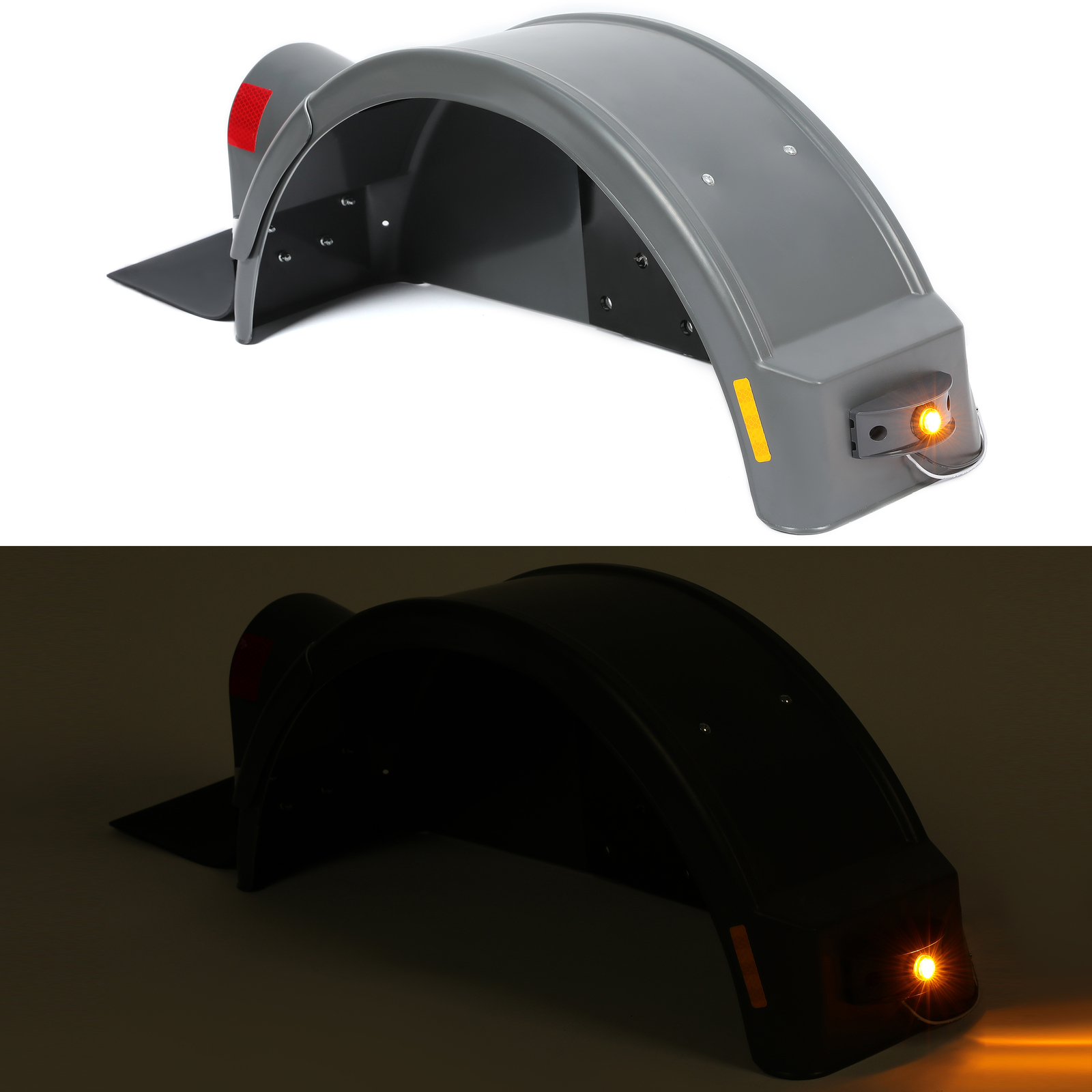 RH Fender Plastic Gray W/ Sealed Light For Demco Kar Kaddy Tow Dolly Trailer