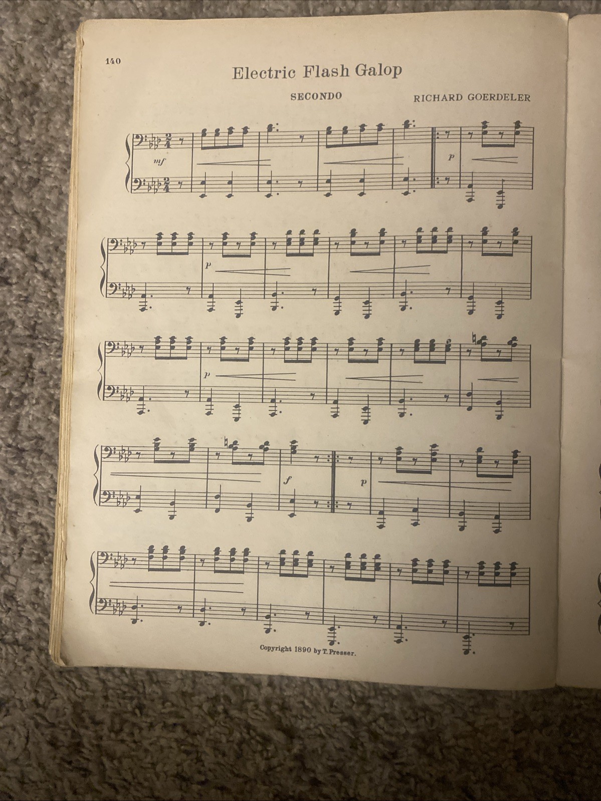 Antique 1899 Piano Book “Concert Duets”