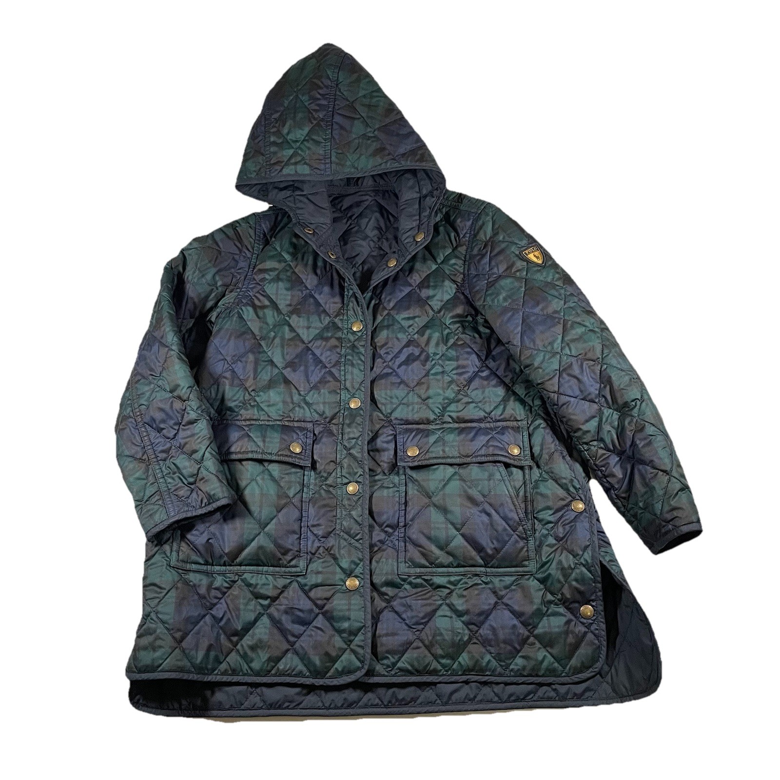 Polo Ralph Lauren Girls Kids 6X Reversible Quilted Plaid Jacket Snap Shield