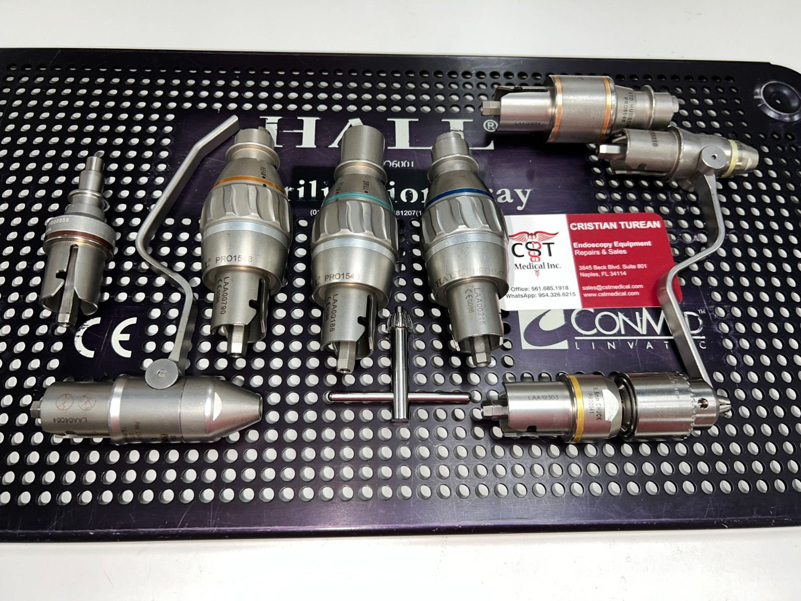 ConMed Hall 50 SET PRO7100B, PRO7300B, PRO7400B, 8 x Attachments, case WARRANTY