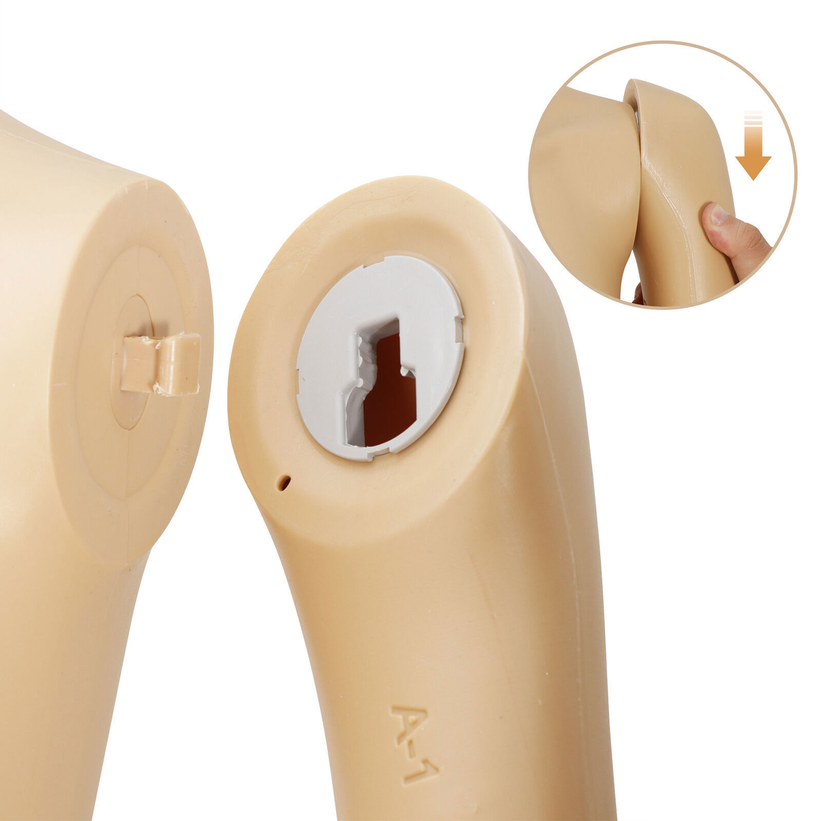 Mannequin Full Body Female Dress Form Realistic Display Head Turn Model w/ Base