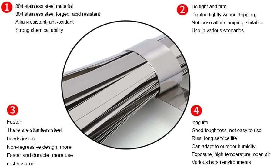 100PCS Metal Zip Ties Stainless Steel Heavy Duty Self-Locking Cable Ties Lock US