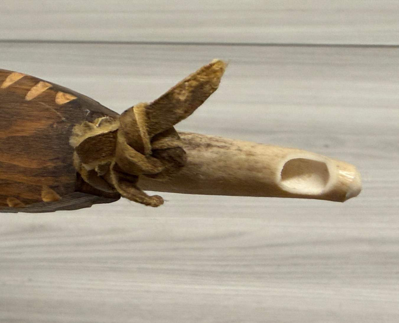Replica Decorative Native American Deer Antler Peace pipe 29”