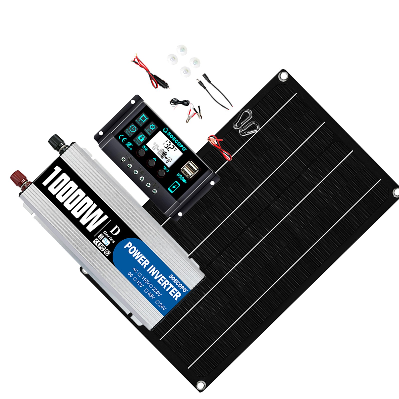 10000W Inverter Solar Panel Kit Solar Power Generator 100A Home 110V Grid Systhy