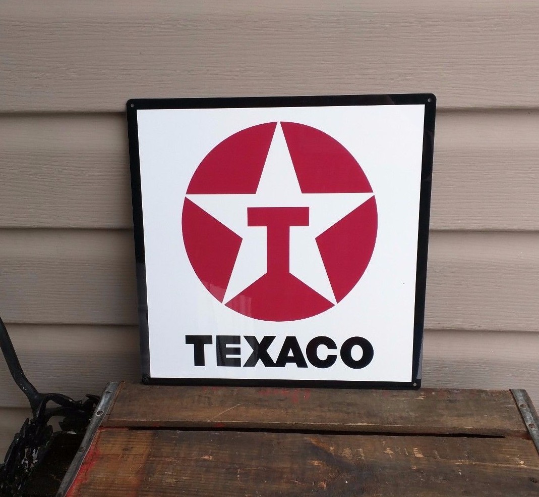 Texaco Gas Metal Sign Station Pump Service Garage Mechanic Shop 12x12 50126