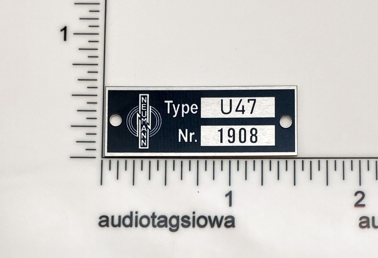 Neumann Badge Logo for U47 Microphone  - Custom Made Aluminum