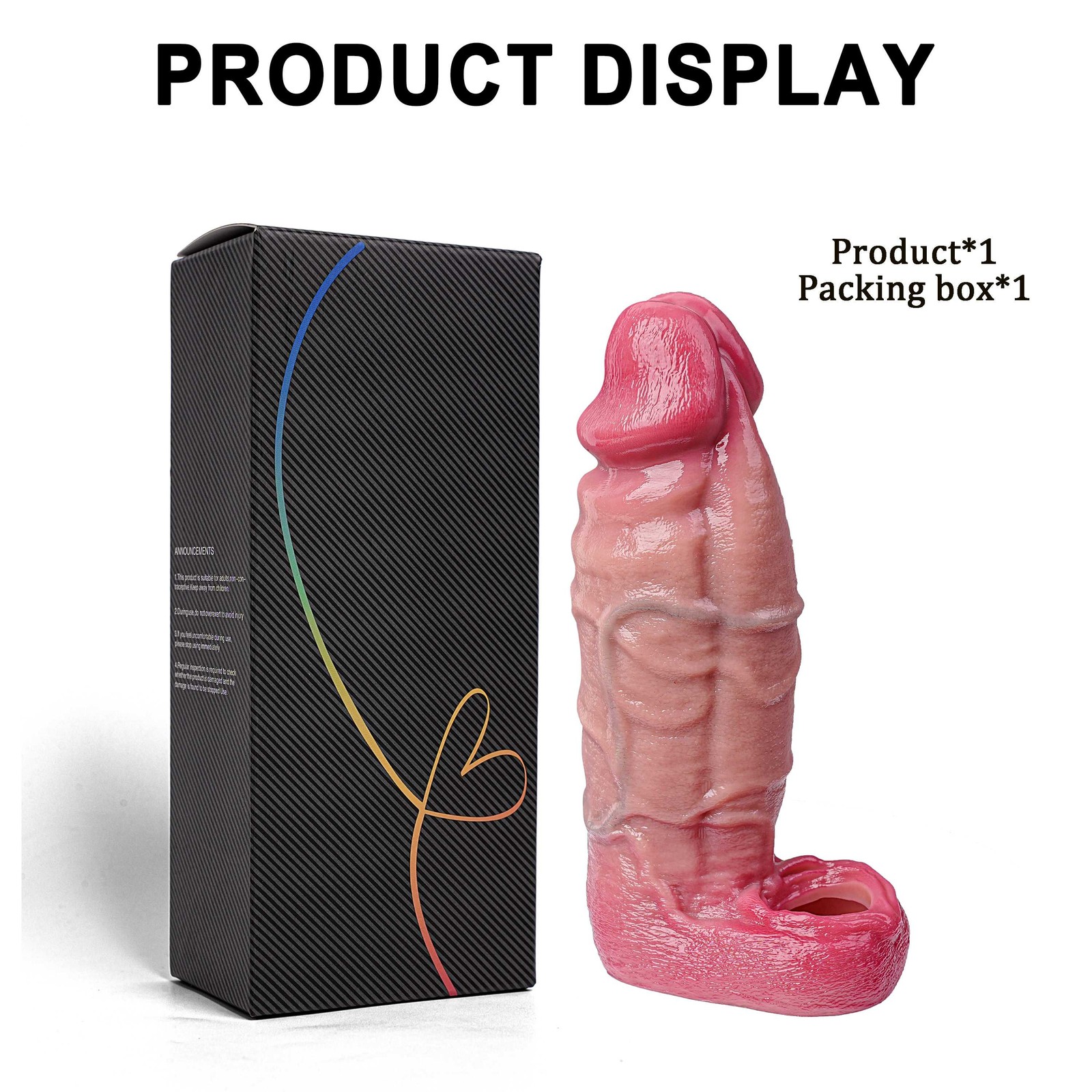 Big Male Cock-Girth-Enlarger-Enhancer-Penis-Extension-Extender-Sheath Sleeve Men