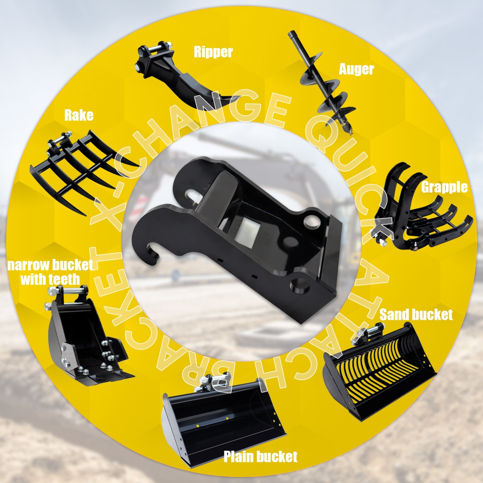Quick Attach Excavator Coupler Bracket For Bobcat X-change E26 E32 E35 E42 E50