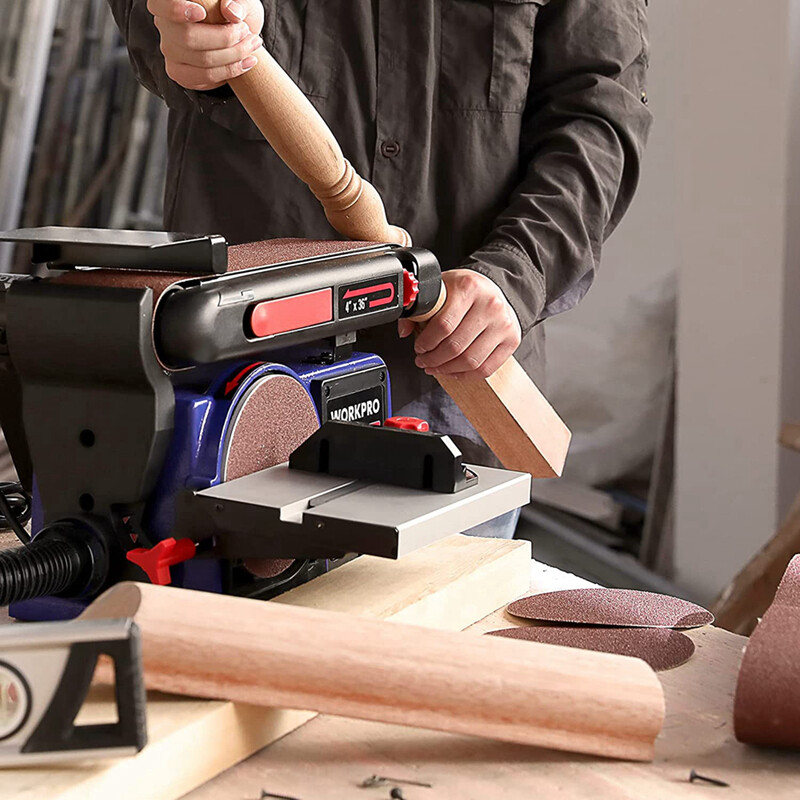 WORKPRO 6 in. Disc Sander & 4 in. x 36 in. Belt Belt Disc Sander w/6pc Sandpaper