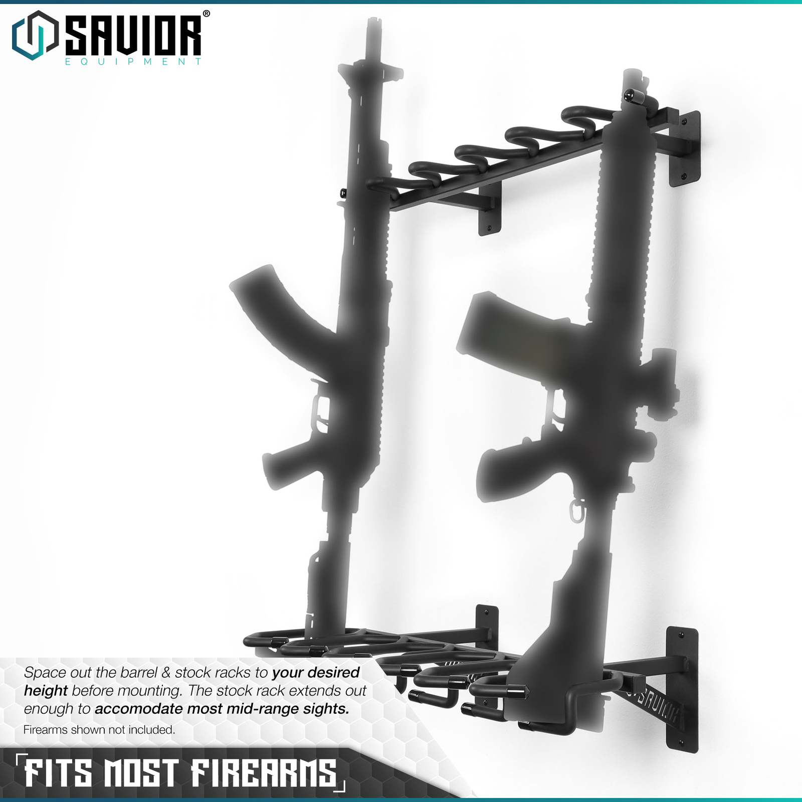 [SAVIOR]6 Gun Rifle Rack Vertical Carbine Hanger Shotgun Hook Wall Mount Display