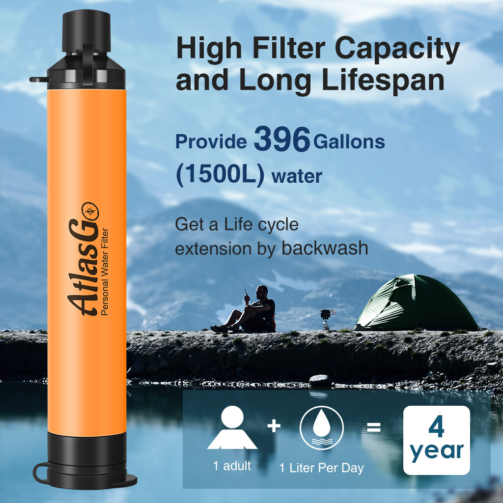 Personal Water Filter,Portable Water Purification Straw Water Filter Camping