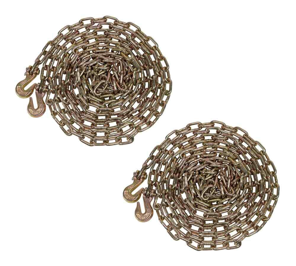 2PK 1/4"x20' Transport Binder Chain Grade 70 w/ Grab Hook 3150 LBS WLL Tow Chain