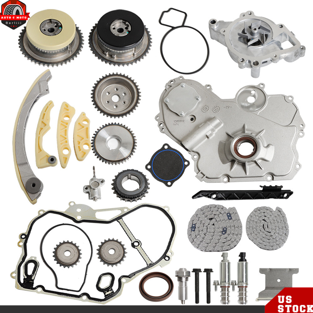 Timing Chain Kit VCT Selenoid Actuator Gear Oil & Water Pump For GM Ecotec GMC