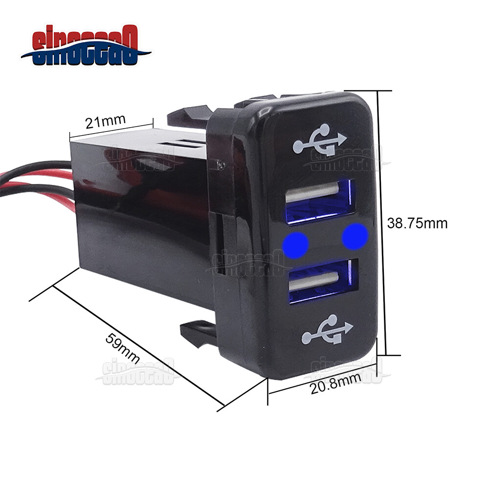 2.1A Dual USB Ports Power Socket Charger Button for Toyota Tacoma Tundra 4Runner