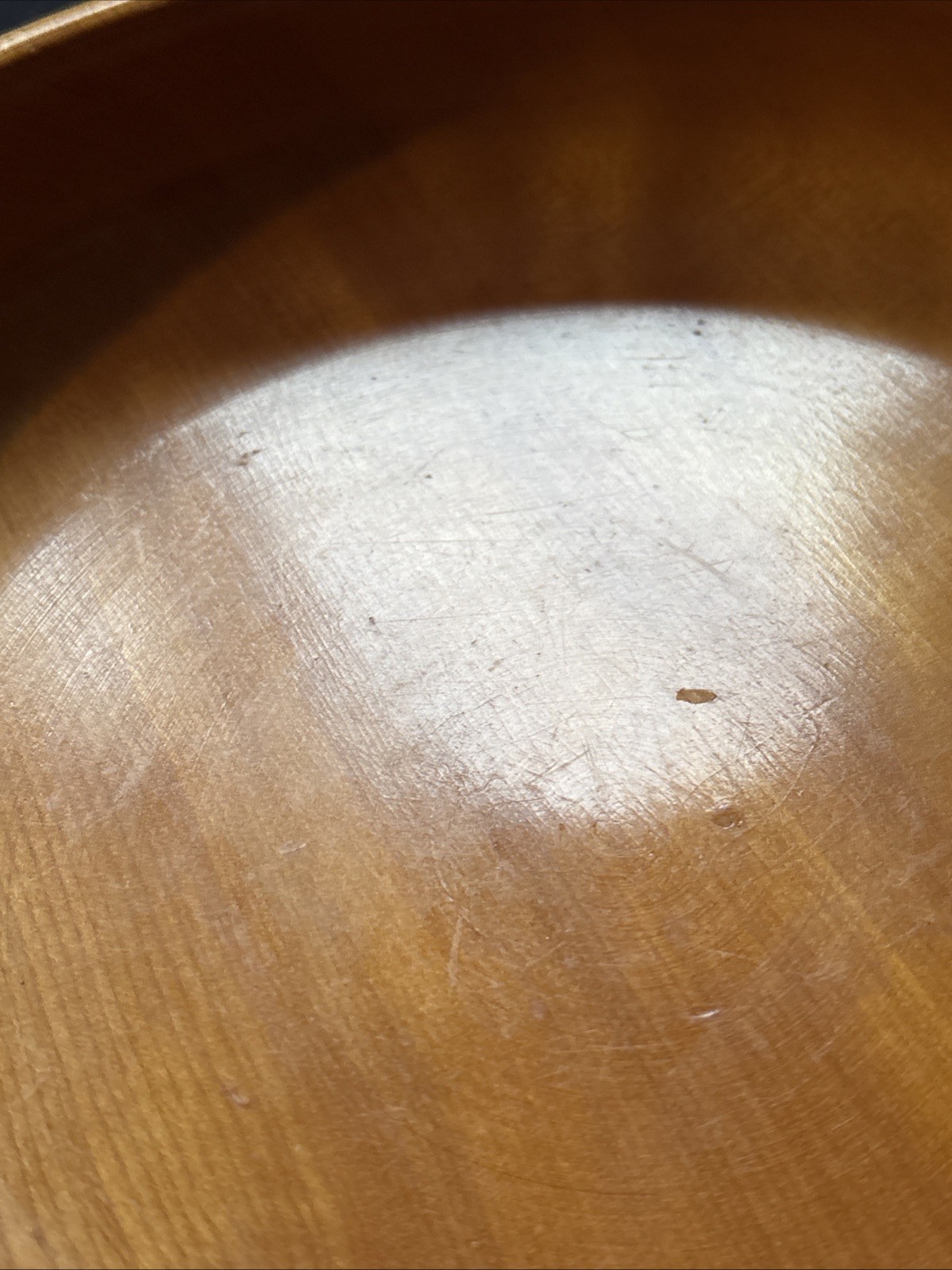 Solid Wood Salad Bowl 3 Sterling Silver Ball Feet Beautiful 9.5”