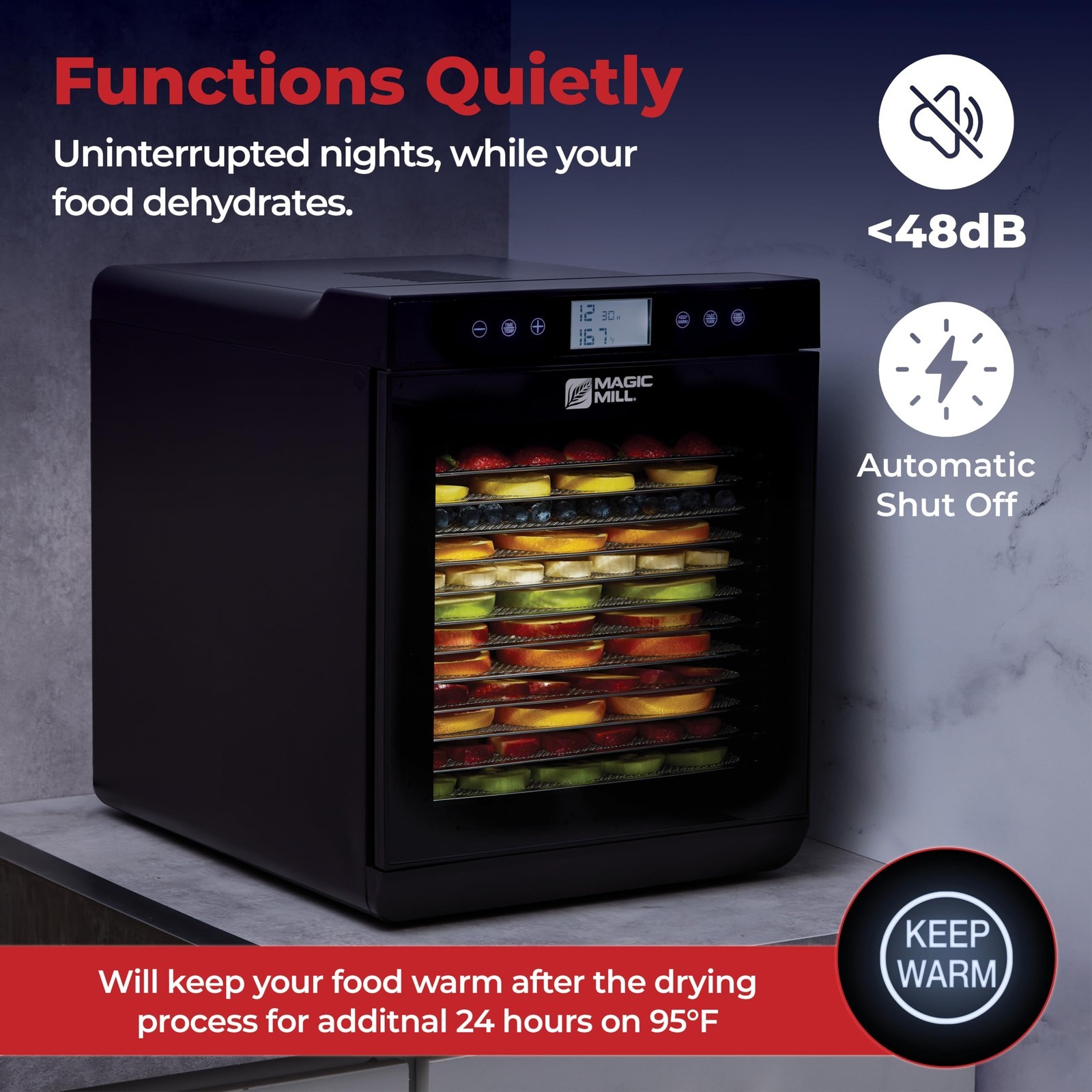 Magic Mill Premium Food Dehydrator Machine (15 Extra-Large Stainless Steel Trays