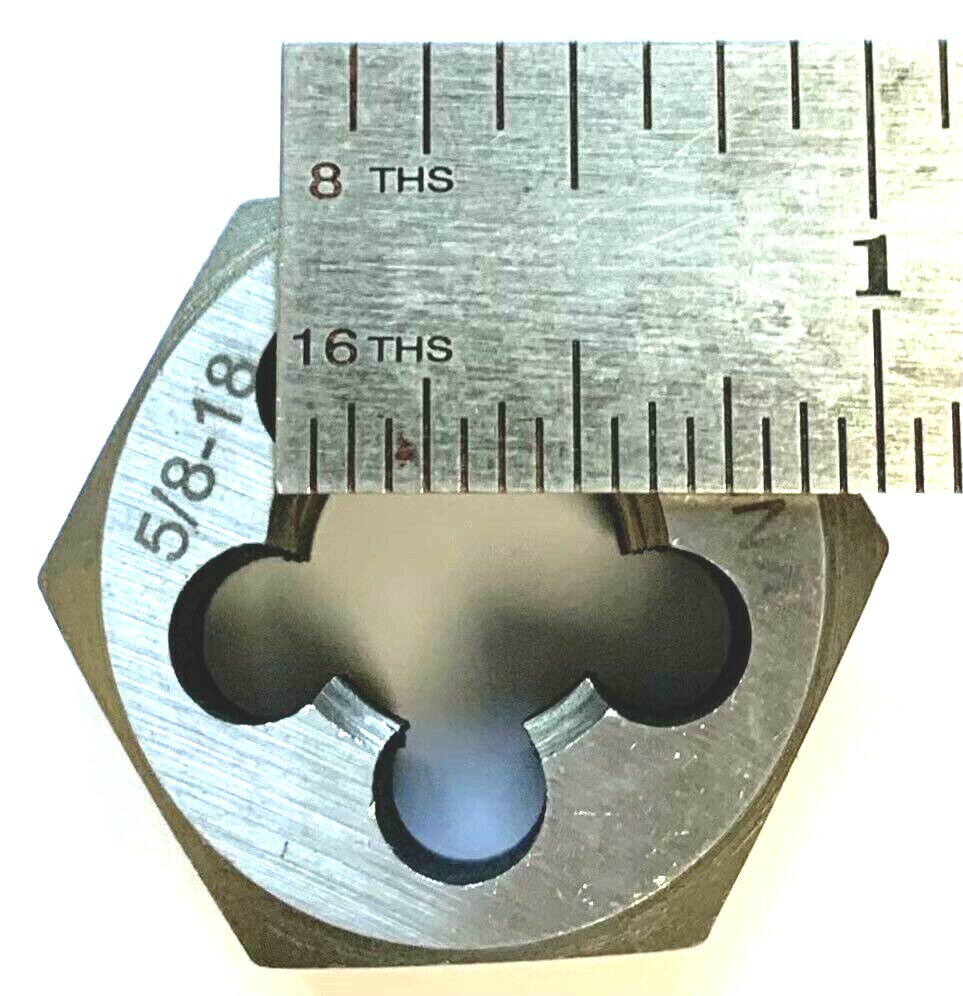 5/8-18 UNF CARBON STEEL HEXAGON RETHREADING DIE HEX DIE NEW!
