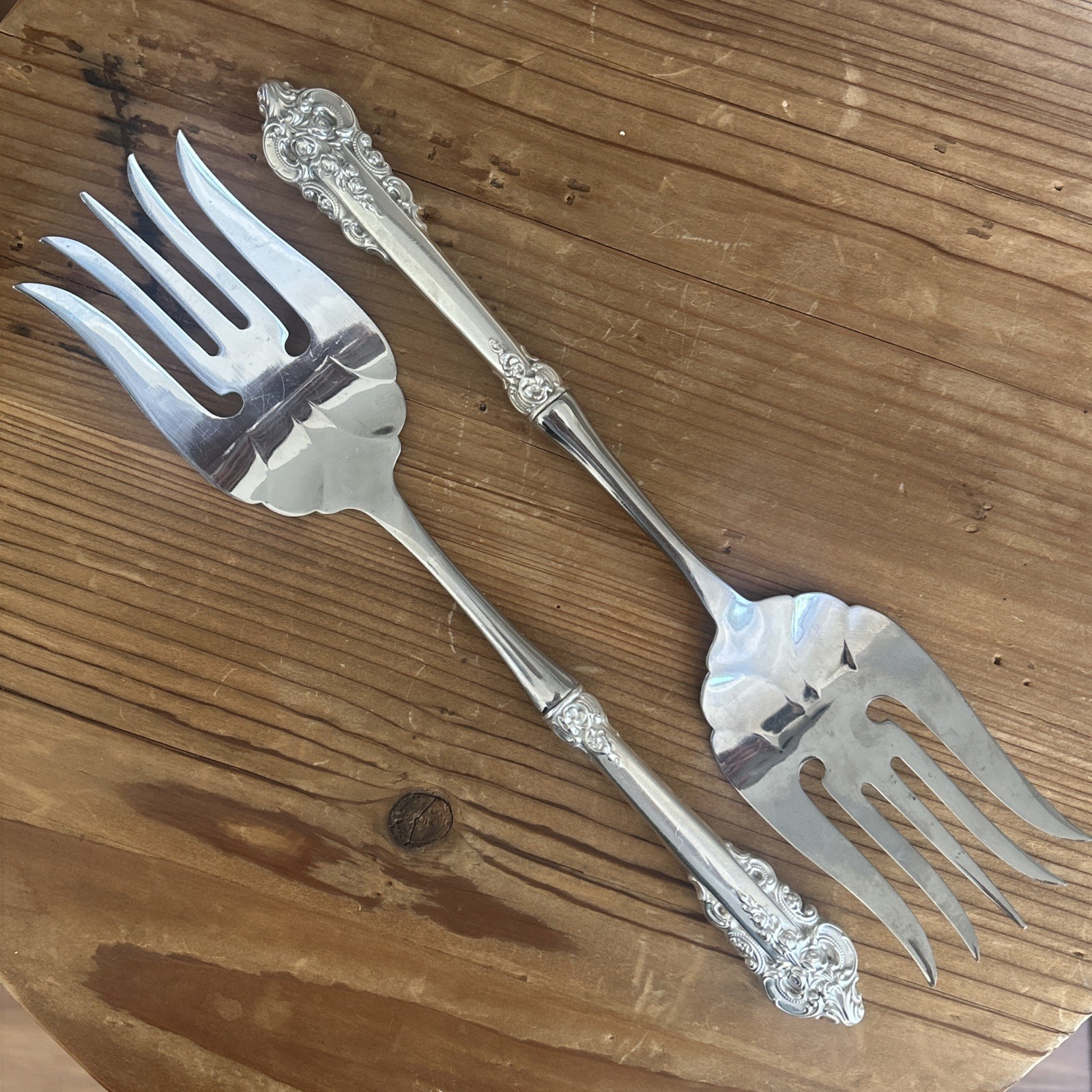 GRANDE BAROQUE Wallace Sterling Silver Large Serving Fork