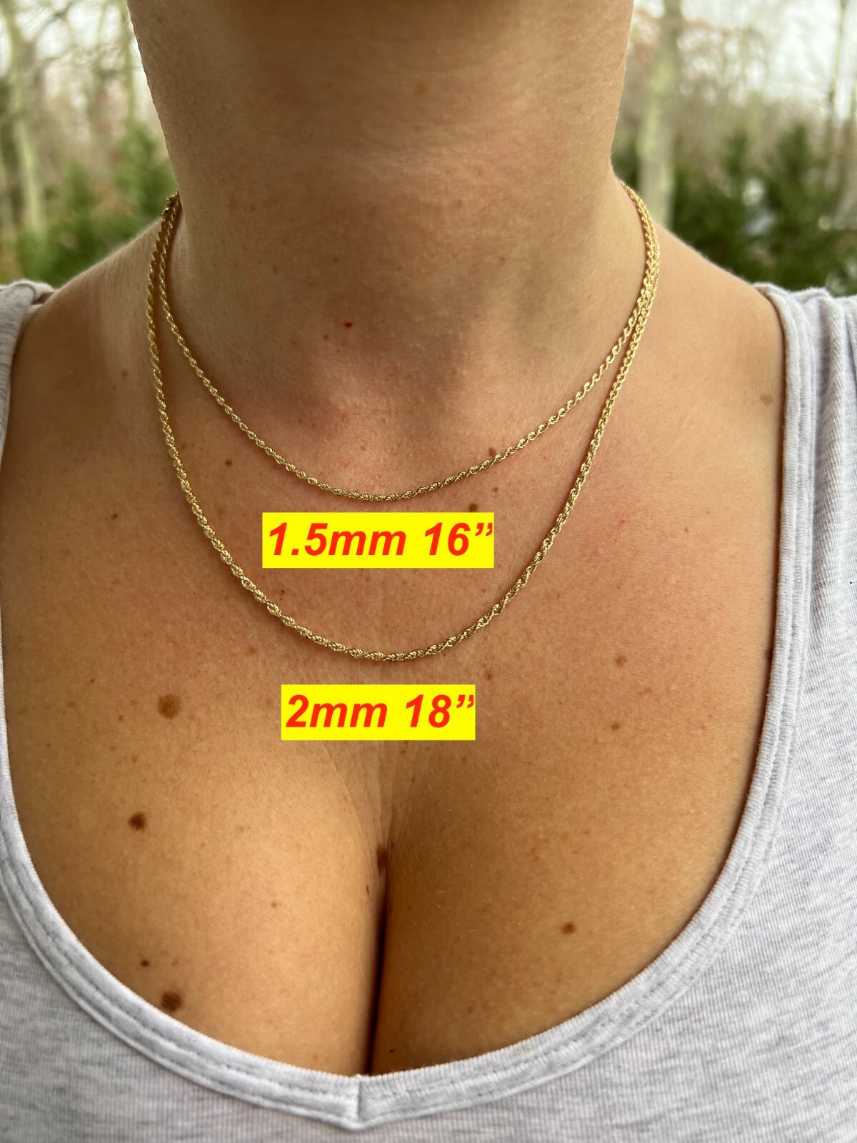 Men's Women's Real 10k Yellow Gold Hollow Rope Chain Necklace 1.5mm-4.5mm 16-30"