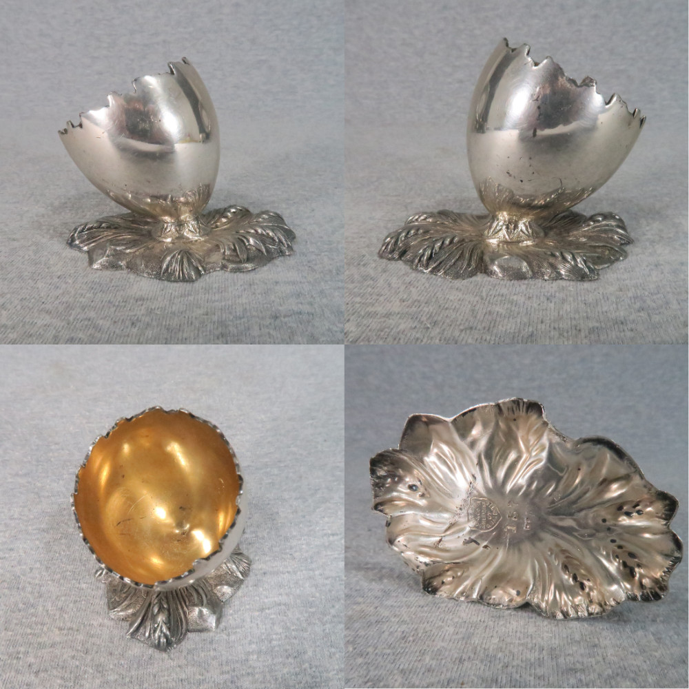 Antique Silverplate Figural Toothpick Holders w/ Boy Owl Chick Egg Frog Lot of 6