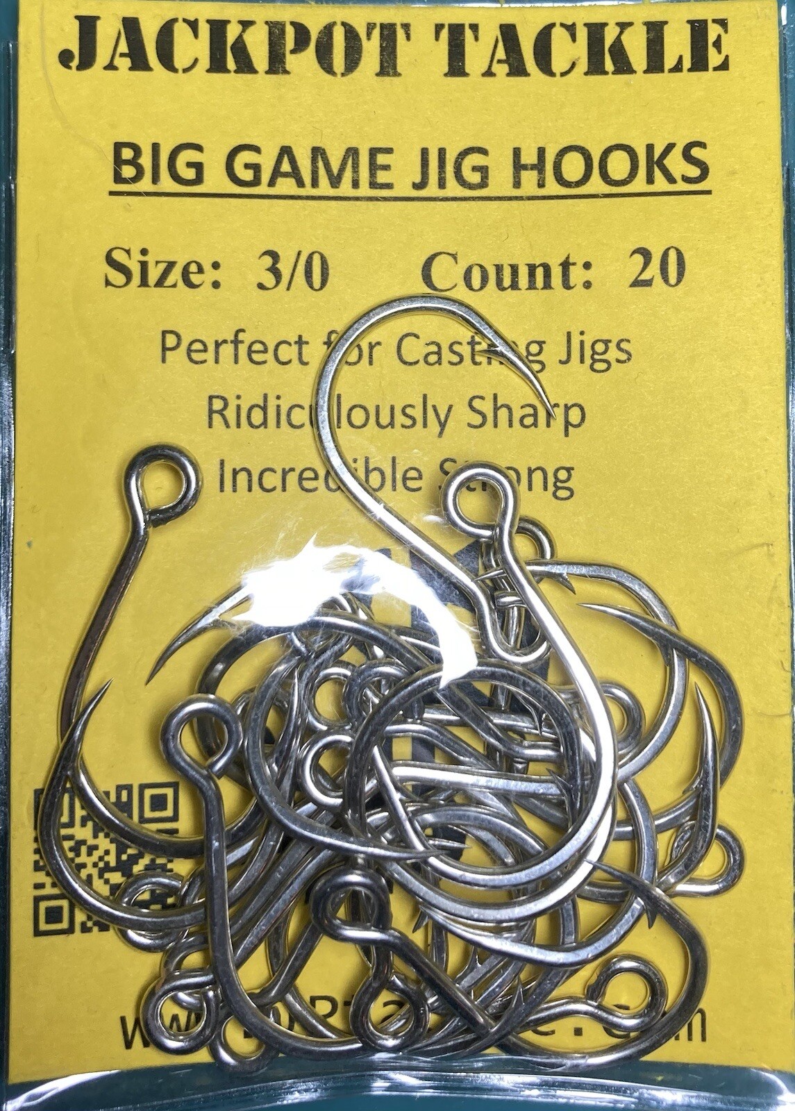 Single Inline Big Game Jig Lure Hooks - 1/0 2/0 3/0 x 20 per pack - Fishing Hook