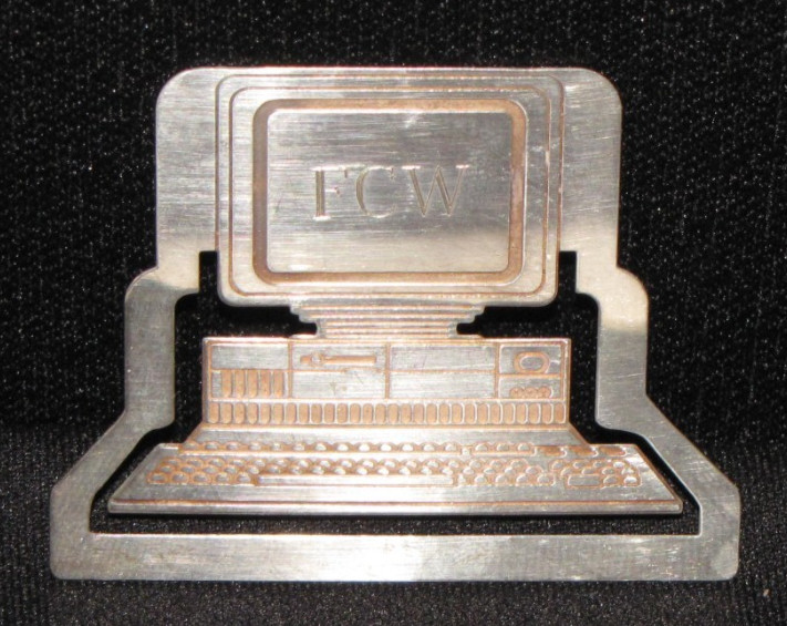 Tiffany & Company Sterling Silver 1990s Personal Computer Bookmark w/ Monogram