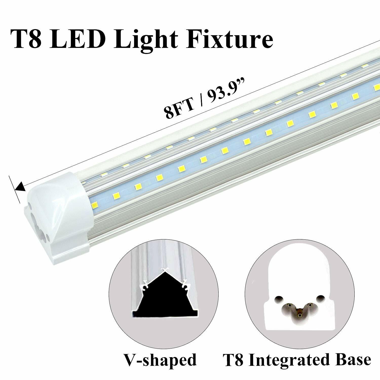 T8 8FT Led Shop Light Fixture 8Foot T8 Integrated Led Tube Light Bulbs V-shaped