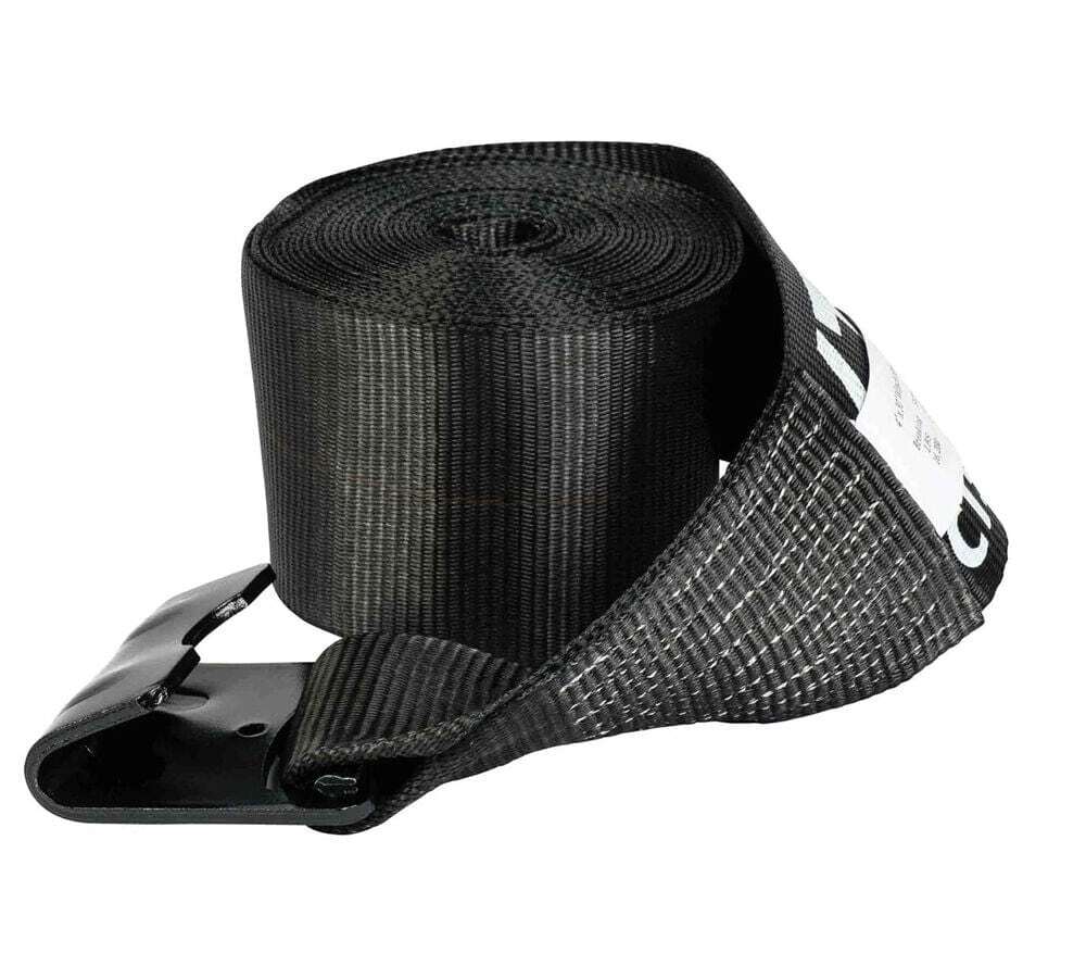 (20 Pack) 4"x30' Winch Straps w/flat Hook - Black Flatbed Tie Down Strap