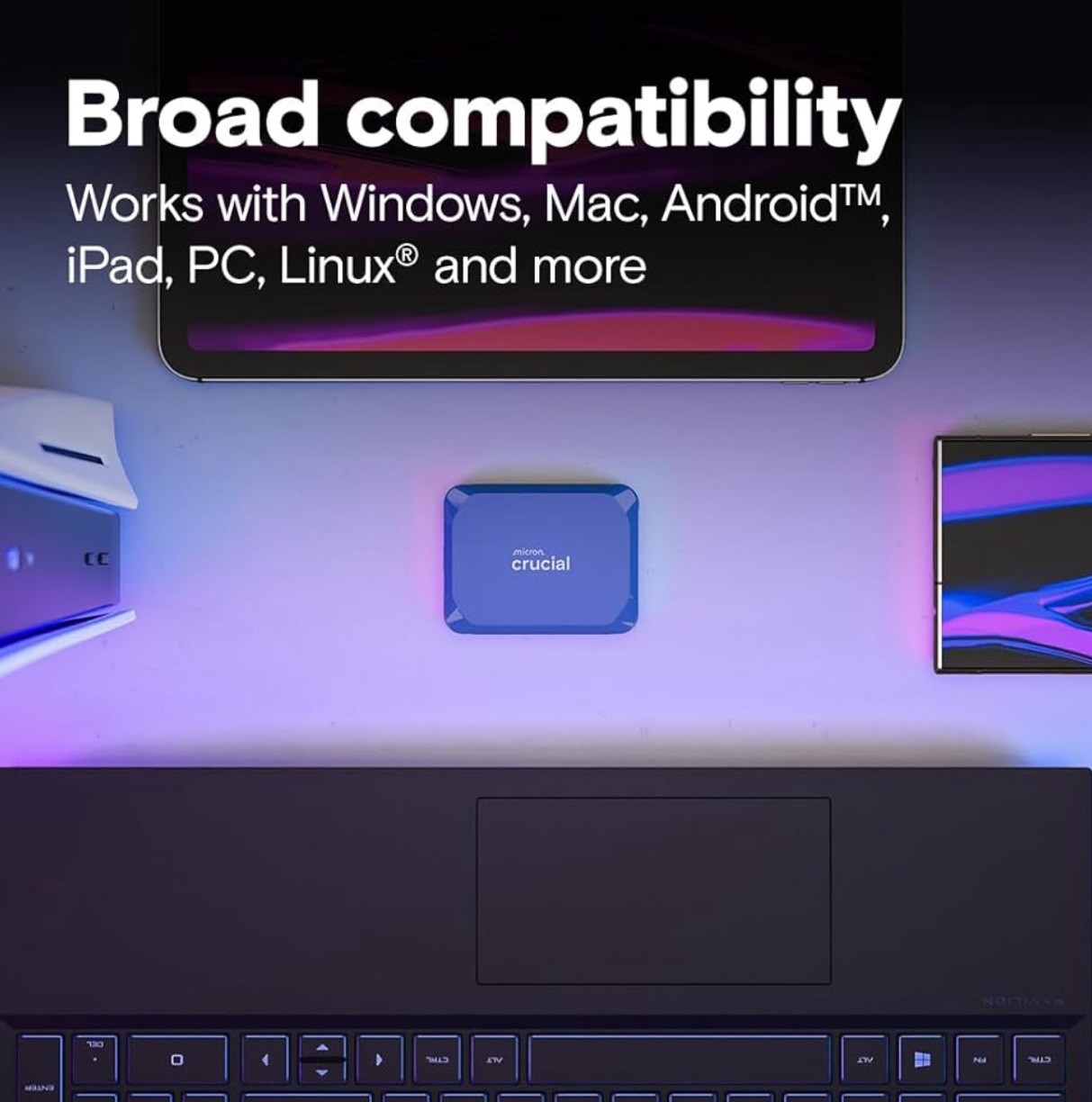 Crucial X10 2TB Portable SSD, Up to 2,100MB/s, USB 3.2 USB-C, External Solid ...