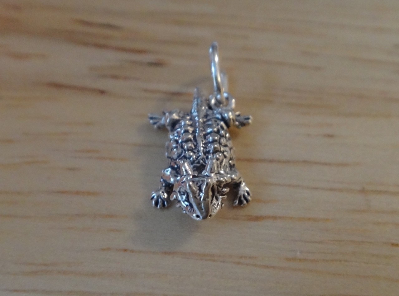 Sterling Silver 3D Detail Small 13x9mm Texas Horned Toad Frog Charm!