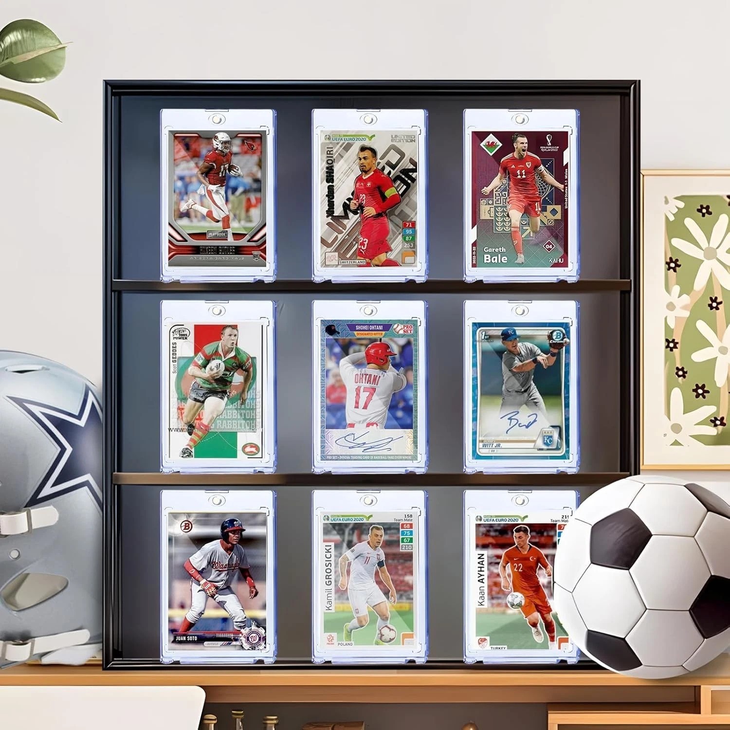 100-Pack Magnetic Trading Sports Card Holders 35pt One-Touch Hard UV Protection