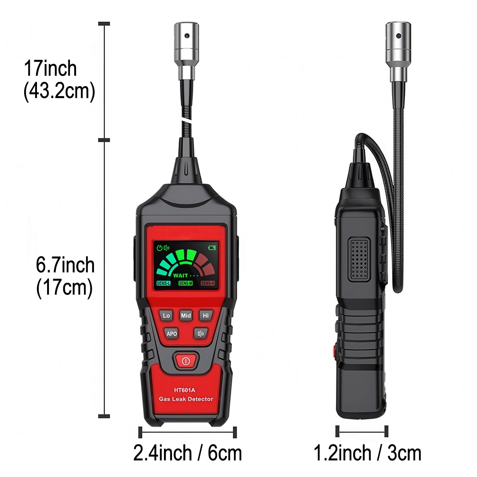 Natural Gas Detector, Combustible Gas Leak Detector with 17-Inch Probe