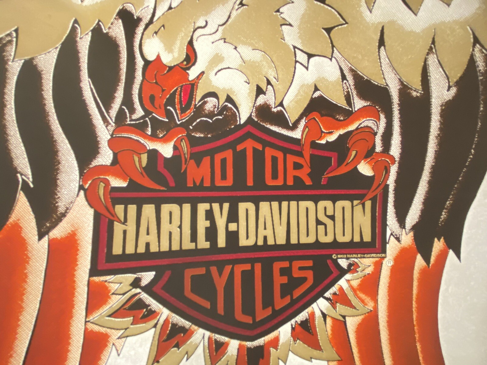 Harley Davidson Motorcycles USA Eagle Shield Logo Vintage Iron On Transfer Rare
