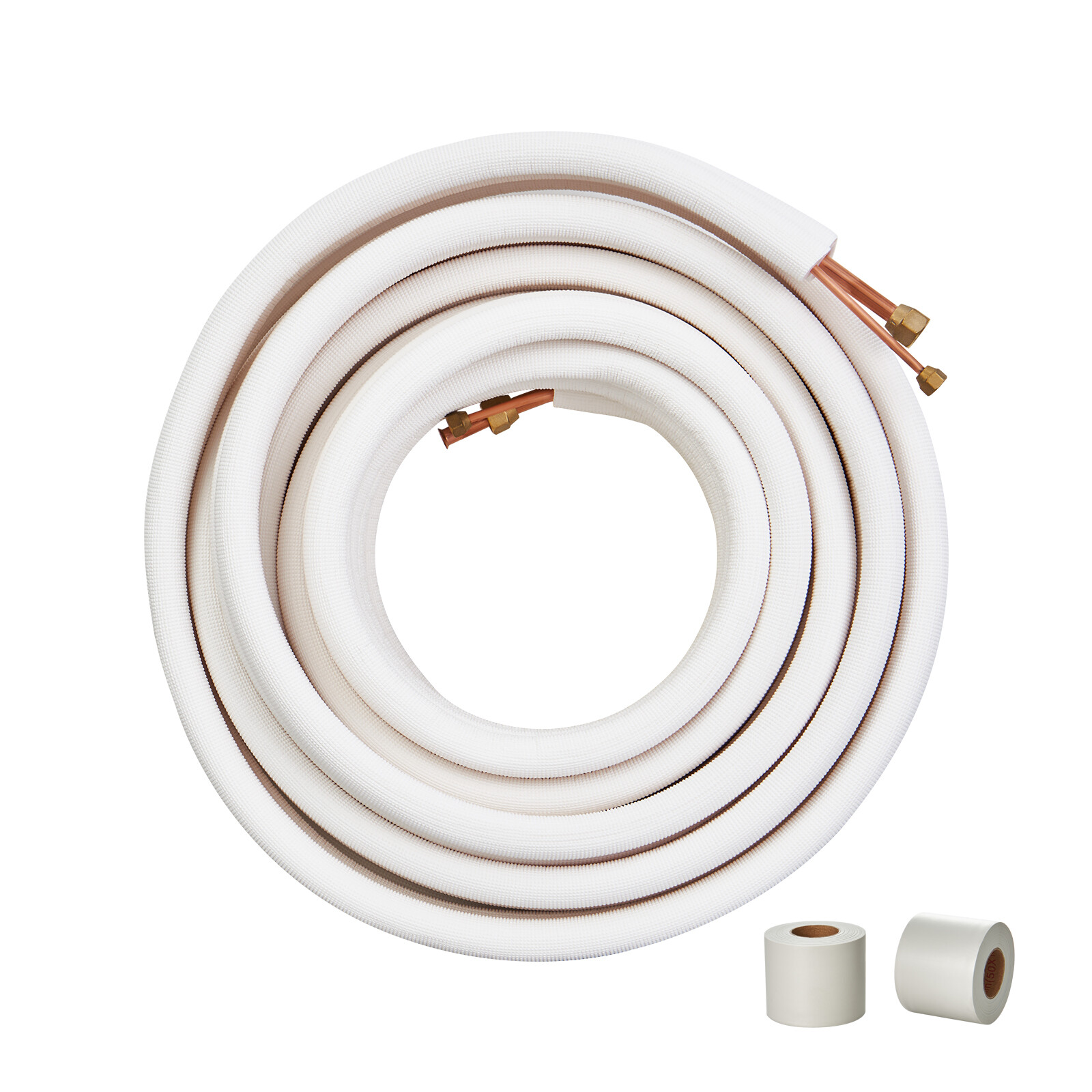VEVOR Ductless Mini Split Line Set 1/4''x1/2''x50ft Insulated Copper Tubing AC