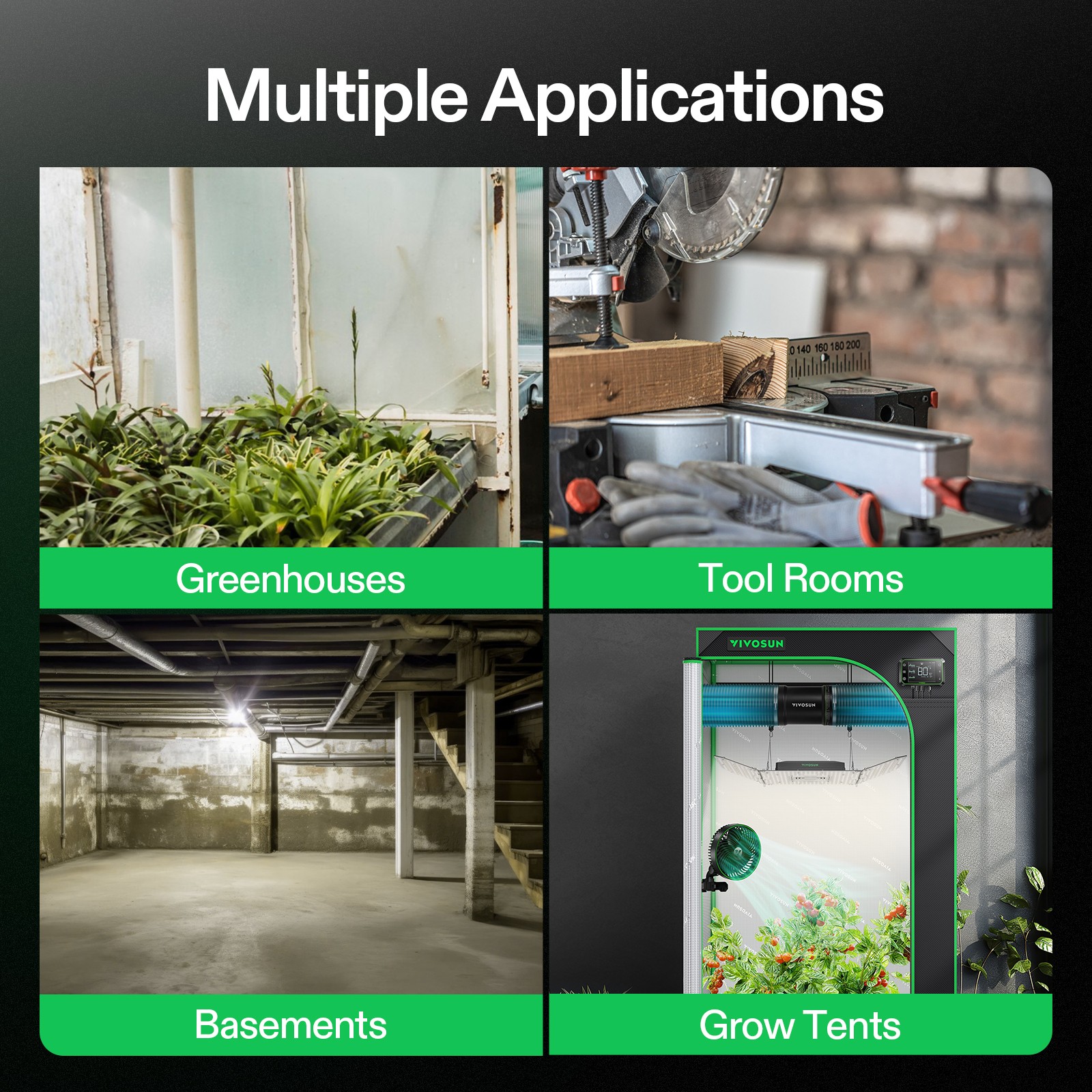 VIVOSUN 4"130CFM Inline Booster Duct Fan HVAC Ventilation Fan w/Speed Controller